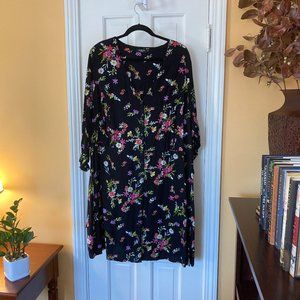 Simply Be Floral Swing Ruffle Cuff Dress